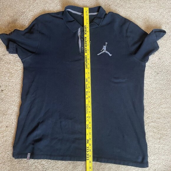 Vtg Jordan Polo Shirt Mens XXL Black Gray Embroidered Jumpman Nike Air Rugby Y2K - Picture 7 of 8